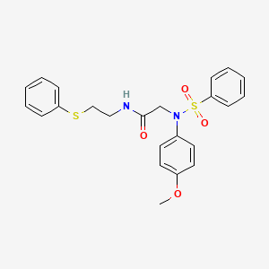 molecular formula C23H24N2O4S2 B4961568 N~2~-(4-methoxyphenyl)-N~2~-(phenylsulfonyl)-N~1~-[2-(phenylthio)ethyl]glycinamide 