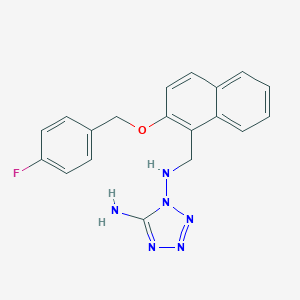 molecular formula C19H17FN6O B496157 N~1~-({2-[(4-fluorobenzyl)oxy]naphthalen-1-yl}methyl)-1H-tetrazole-1,5-diamine 