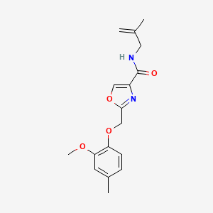 molecular formula C17H20N2O4 B4961576 2-[(2-methoxy-4-methylphenoxy)methyl]-N-(2-methyl-2-propen-1-yl)-1,3-oxazole-4-carboxamide 