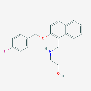molecular formula C20H20FNO2 B496158 2-[({2-[(4-Fluorobenzyl)oxy]-1-naphthyl}methyl)amino]ethanol 