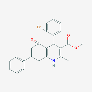 molecular formula C24H22BrNO3 B4961581 methyl 4-(2-bromophenyl)-2-methyl-5-oxo-7-phenyl-1,4,5,6,7,8-hexahydro-3-quinolinecarboxylate 