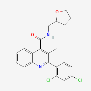 molecular formula C22H20Cl2N2O2 B4961610 2-(2,4-dichlorophenyl)-3-methyl-N-(tetrahydro-2-furanylmethyl)-4-quinolinecarboxamide 