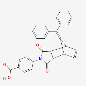 molecular formula C29H21NO4 B4961611 4-[10-(diphenylmethylene)-3,5-dioxo-4-azatricyclo[5.2.1.0~2,6~]dec-8-en-4-yl]benzoic acid 
