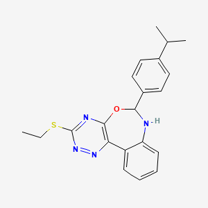 molecular formula C21H22N4OS B4961626 3-(ethylthio)-6-(4-isopropylphenyl)-6,7-dihydro[1,2,4]triazino[5,6-d][3,1]benzoxazepine 
