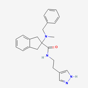 molecular formula C23H26N4O B4961647 2-[benzyl(methyl)amino]-N-[2-(1H-pyrazol-4-yl)ethyl]-2-indanecarboxamide 