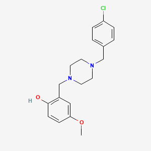 molecular formula C19H23ClN2O2 B4961652 2-{[4-(4-chlorobenzyl)-1-piperazinyl]methyl}-4-methoxyphenol 