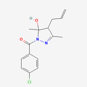 molecular formula C15H17ClN2O2 B4961663 4-allyl-1-(4-chlorobenzoyl)-3,5-dimethyl-4,5-dihydro-1H-pyrazol-5-ol 