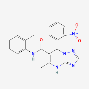 molecular formula C20H18N6O3 B4961667 5-methyl-N-(2-methylphenyl)-7-(2-nitrophenyl)-4,7-dihydro[1,2,4]triazolo[1,5-a]pyrimidine-6-carboxamide 