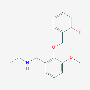 molecular formula C17H20FNO2 B496167 N-{2-[(2-fluorobenzyl)oxy]-3-methoxybenzyl}ethanamine CAS No. 861452-01-9
