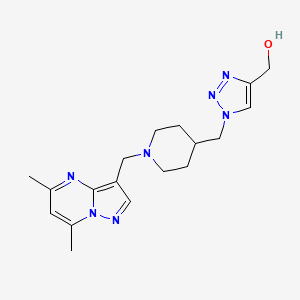 molecular formula C18H25N7O B4961679 [1-({1-[(5,7-dimethylpyrazolo[1,5-a]pyrimidin-3-yl)methyl]-4-piperidinyl}methyl)-1H-1,2,3-triazol-4-yl]methanol 