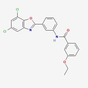 molecular formula C22H16Cl2N2O3 B4961689 N-[3-(5,7-dichloro-1,3-benzoxazol-2-yl)phenyl]-3-ethoxybenzamide 
