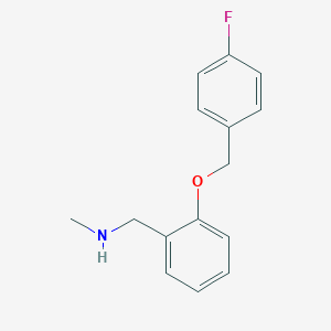 molecular formula C15H16FNO B496169 N-{2-[(4-fluorobenzyl)oxy]benzyl}-N-methylamine 