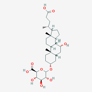 molecular formula C₃₀H₄₈O₁₀ B049617 (3a,5b,7a)-23-羧基-7-羟基-24-去胆烷-3-基-β-D-葡萄糖醛酸 CAS No. 58814-71-4