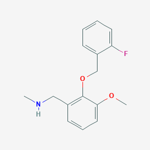 molecular formula C16H18FNO2 B496170 N-{2-[(2-fluorobenzyl)oxy]-3-methoxybenzyl}-N-methylamine CAS No. 861433-06-9