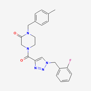 molecular formula C22H22FN5O2 B4961711 4-{[1-(2-fluorobenzyl)-1H-1,2,3-triazol-4-yl]carbonyl}-1-(4-methylbenzyl)-2-piperazinone 