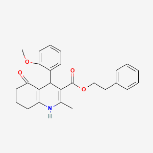 molecular formula C26H27NO4 B4961716 2-phenylethyl 4-(2-methoxyphenyl)-2-methyl-5-oxo-1,4,5,6,7,8-hexahydro-3-quinolinecarboxylate 