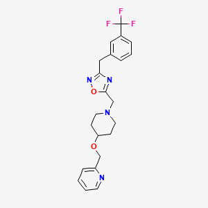 molecular formula C22H23F3N4O2 B4961720 2-({[1-({3-[3-(trifluoromethyl)benzyl]-1,2,4-oxadiazol-5-yl}methyl)-4-piperidinyl]oxy}methyl)pyridine 