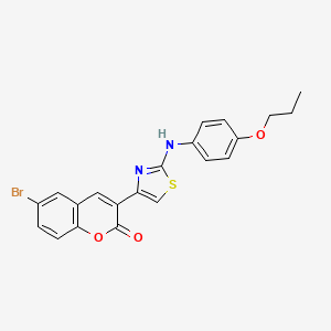 molecular formula C21H17BrN2O3S B4961744 6-bromo-3-{2-[(4-propoxyphenyl)amino]-1,3-thiazol-4-yl}-2H-chromen-2-one 