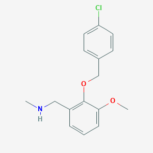 molecular formula C16H18ClNO2 B496175 N-{2-[(4-chlorobenzyl)oxy]-3-methoxybenzyl}-N-methylamine 