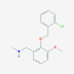 molecular formula C16H18ClNO2 B496176 N-{2-[(2-chlorobenzyl)oxy]-3-methoxybenzyl}-N-methylamine 