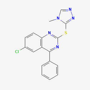 molecular formula C17H12ClN5S B4961771 6-chloro-2-[(4-methyl-4H-1,2,4-triazol-3-yl)thio]-4-phenylquinazoline 