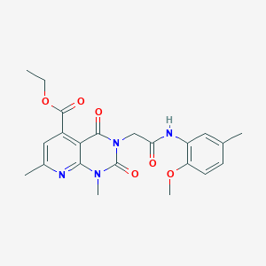 molecular formula C22H24N4O6 B4961779 ethyl 3-{2-[(2-methoxy-5-methylphenyl)amino]-2-oxoethyl}-1,7-dimethyl-2,4-dioxo-1,2,3,4-tetrahydropyrido[2,3-d]pyrimidine-5-carboxylate 
