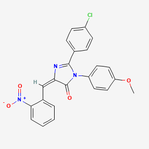 molecular formula C23H16ClN3O4 B4961786 2-(4-chlorophenyl)-3-(4-methoxyphenyl)-5-(2-nitrobenzylidene)-3,5-dihydro-4H-imidazol-4-one 
