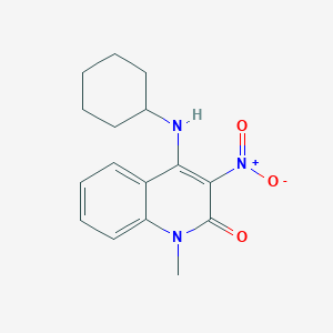 molecular formula C16H19N3O3 B4961819 4-(cyclohexylamino)-1-methyl-3-nitro-2(1H)-quinolinone 