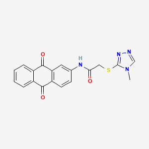 molecular formula C19H14N4O3S B4961831 N-(9,10-dioxo-9,10-dihydro-2-anthracenyl)-2-[(4-methyl-4H-1,2,4-triazol-3-yl)thio]acetamide 