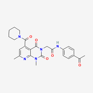 molecular formula C25H27N5O5 B4961845 N-(4-acetylphenyl)-2-[1,7-dimethyl-2,4-dioxo-5-(1-piperidinylcarbonyl)-1,4-dihydropyrido[2,3-d]pyrimidin-3(2H)-yl]acetamide 