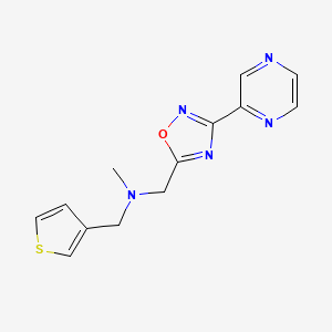 molecular formula C13H13N5OS B4961862 N-methyl-1-[3-(2-pyrazinyl)-1,2,4-oxadiazol-5-yl]-N-(3-thienylmethyl)methanamine 