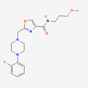 molecular formula C19H25FN4O3 B4961868 2-{[4-(2-fluorophenyl)-1-piperazinyl]methyl}-N-(3-methoxypropyl)-1,3-oxazole-4-carboxamide 
