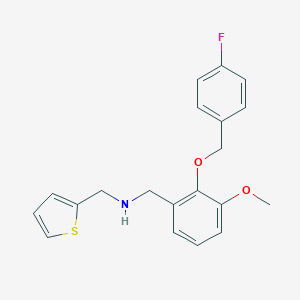 molecular formula C20H20FNO2S B496188 N-{2-[(4-fluorobenzyl)oxy]-3-methoxybenzyl}-N-(2-thienylmethyl)amine 