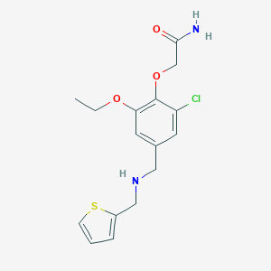 molecular formula C16H19ClN2O3S B496189 2-(2-Chloro-6-ethoxy-4-{[(2-thienylmethyl)amino]methyl}phenoxy)acetamide 