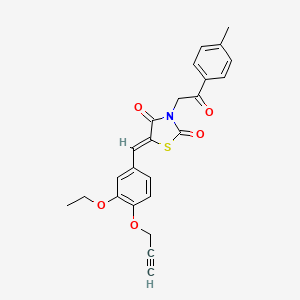 molecular formula C24H21NO5S B4961891 5-[3-ethoxy-4-(2-propyn-1-yloxy)benzylidene]-3-[2-(4-methylphenyl)-2-oxoethyl]-1,3-thiazolidine-2,4-dione 