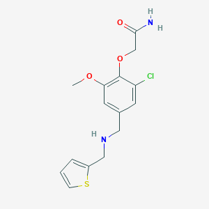 molecular formula C15H17ClN2O3S B496190 2-(2-Chloro-6-methoxy-4-{[(2-thienylmethyl)amino]methyl}phenoxy)acetamide 