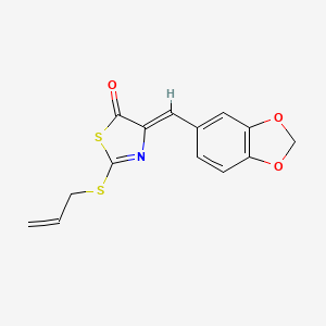 molecular formula C14H11NO3S2 B4961902 2-(allylthio)-4-(1,3-benzodioxol-5-ylmethylene)-1,3-thiazol-5(4H)-one 