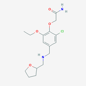 molecular formula C16H23ClN2O4 B496193 2-(2-Chloro-6-ethoxy-4-{[(tetrahydrofuran-2-ylmethyl)amino]methyl}phenoxy)acetamide 