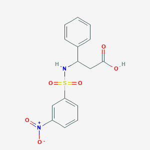 molecular formula C15H14N2O6S B4961934 3-{[(3-nitrophenyl)sulfonyl]amino}-3-phenylpropanoic acid 