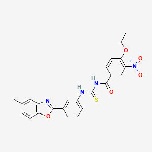 molecular formula C24H20N4O5S B4961940 4-ethoxy-N-({[3-(5-methyl-1,3-benzoxazol-2-yl)phenyl]amino}carbonothioyl)-3-nitrobenzamide 