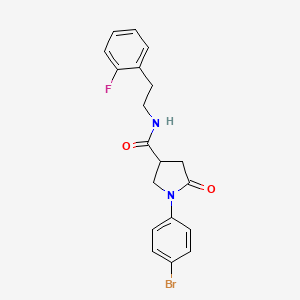 molecular formula C19H18BrFN2O2 B4961948 1-(4-bromophenyl)-N-[2-(2-fluorophenyl)ethyl]-5-oxo-3-pyrrolidinecarboxamide 