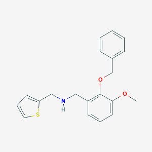 molecular formula C20H21NO2S B496195 N-[2-(benzyloxy)-3-methoxybenzyl]-N-(2-thienylmethyl)amine 