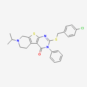 molecular formula C25H24ClN3OS2 B4961952 2-[(4-chlorobenzyl)thio]-7-isopropyl-3-phenyl-5,6,7,8-tetrahydropyrido[4',3':4,5]thieno[2,3-d]pyrimidin-4(3H)-one 