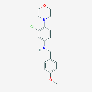 molecular formula C18H21ClN2O2 B496197 3-chloro-N-(4-methoxybenzyl)-4-(morpholin-4-yl)aniline 