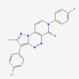 molecular formula C21H13ClFN5O B4961973 3-(4-chlorophenyl)-7-(4-fluorophenyl)-2-methylpyrazolo[5,1-c]pyrido[4,3-e][1,2,4]triazin-6(7H)-one 