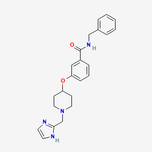 molecular formula C23H26N4O2 B4961980 N-benzyl-3-{[1-(1H-imidazol-2-ylmethyl)-4-piperidinyl]oxy}benzamide 