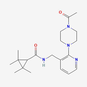 molecular formula C20H30N4O2 B4961990 N-{[2-(4-acetyl-1-piperazinyl)-3-pyridinyl]methyl}-2,2,3,3-tetramethylcyclopropanecarboxamide 