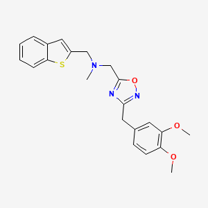 molecular formula C22H23N3O3S B4962034 (1-benzothien-2-ylmethyl){[3-(3,4-dimethoxybenzyl)-1,2,4-oxadiazol-5-yl]methyl}methylamine 