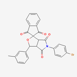 molecular formula C27H18BrNO5 B4962038 5-(4-bromophenyl)-3-(3-methylphenyl)-3a,6a-dihydrospiro[furo[3,4-c]pyrrole-1,2'-indene]-1',3',4,6(3H,5H)-tetrone 