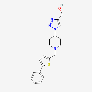 molecular formula C19H22N4OS B4962052 (1-{1-[(5-phenyl-2-thienyl)methyl]-4-piperidinyl}-1H-1,2,3-triazol-4-yl)methanol trifluoroacetate (salt) 